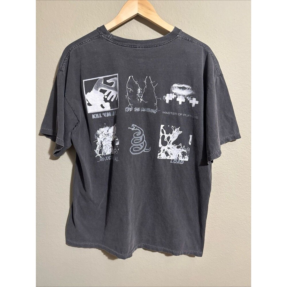 Vtg Metallica Discography Albums Rock Band T-Shirt sz L Y2K